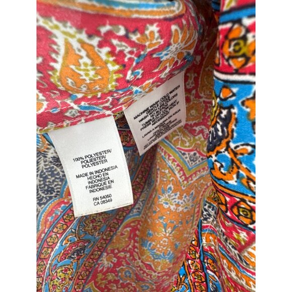 Jones New York Sport size XL Womens Paisley Button-Up Shirt Long Sleeve Boho - Picture 4 of 5